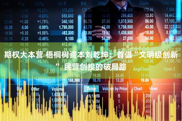 期权大本营 梧桐树资本刘乾坤：首倡“文明级创新” 民营创投的破局路