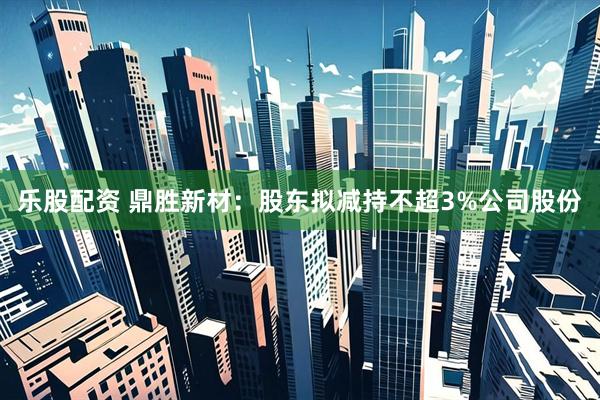 乐股配资 鼎胜新材：股东拟减持不超3%公司股份