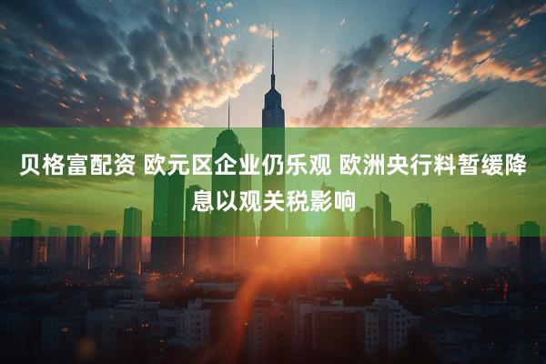 贝格富配资 欧元区企业仍乐观 欧洲央行料暂缓降息以观关税影响