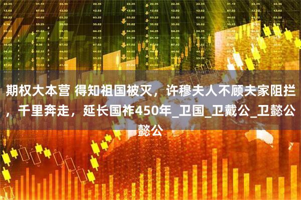 期权大本营 得知祖国被灭，许穆夫人不顾夫家阻拦，千里奔走，延长国祚450年_卫国_卫戴公_卫懿公